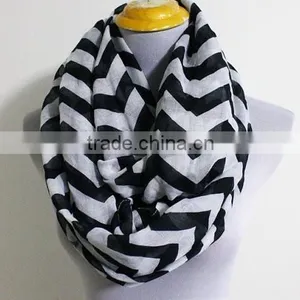 Hit Fashionable Wave Print Pattern Women Magnetic Round Infinity Chevron Scarf thumbnail-5