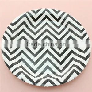 Party Products Supply 9 Inch Chevron Paper Plate Paper Dish 6 Colours thumbnail-6