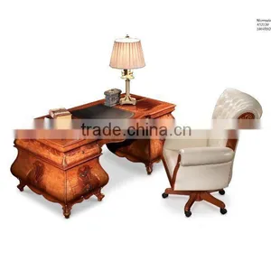 Classic Arab Design Office Furniture Solid Wood Office Desk and Chair European Style Bookcase thumbnail-1