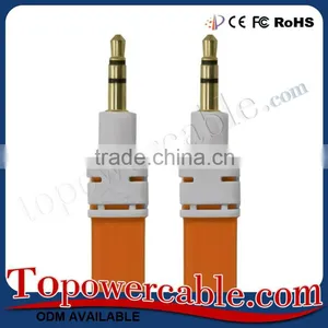 Wholesale Flat Noodle Design 3.5Mm Stereo Auxillary Audio Cable Extension thumbnail-6