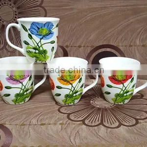 Cheap 8 oz New Bone China Mug for Pakistan That Decal Beautiful Flowers thumbnail-2