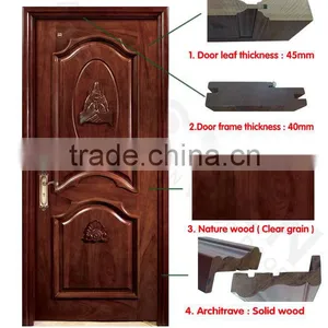 Special Flower Carving Used Solid Wood Interior Doors Design thumbnail-3