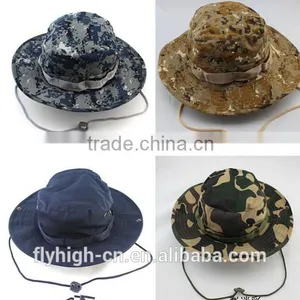 High Quality Logo Outdoor Cotton Camouflage Bucket Hat thumbnail-1