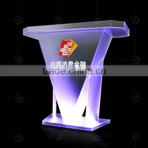 Strict Request Acrylic Scrub Glass Pulpit With Changeable Led Light thumbnail-1