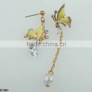 Butterfly Gold Simple Design Crystal Jewelry Cuff Earring E1591 thumbnail-3