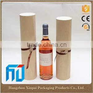 Cheap Single Round Tube Wooden Wine Gift Boxes thumbnail-1