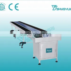 Guangzhou Tempered Glass Chain Belt Conveyor Table for Heavy Product thumbnail-1