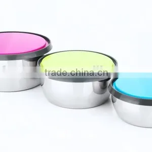 Stainless Steel Metal Rice Mixing Bowl With Silicone Lid thumbnail-4