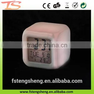 Mini RGB Color Changing Multifuntion Clock- Digital Alarm Clock LED Night Light With Celander thumbnail-3