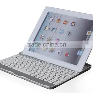 Black White Aluminum Bluetooth Wireless Keyboard Case Cover for Apple New IPad 4 3 2+bluetooth Wireless Keyboard thumbnail-5
