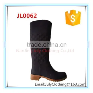 Diamond Lady Low Heel Boots Fashion Cheap Knee High Stretch Pvc Rain Boots thumbnail-1