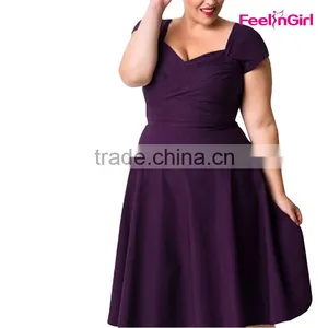 Fashion Fat Size Women Elegant Women Casual Party Dress thumbnail-1