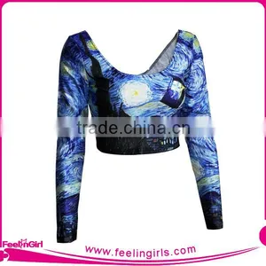 Plain Customized Cheerleading Black Crop Tops for Ladies thumbnail-5
