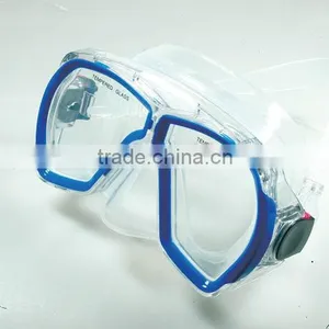 Frameless Diving Mask Snorkel With Ce Certificates One Piece Glass Lens thumbnail-2