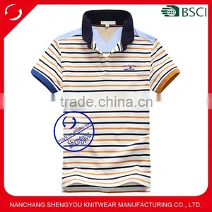 Fashion Design Cotton Striped Custom Polo Shirt for Bulk Wholesale thumbnail-1