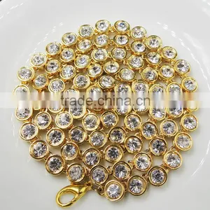 2016 Hip Hop Clear Heavy Plated Gold Diamond Ball Necklace thumbnail-3