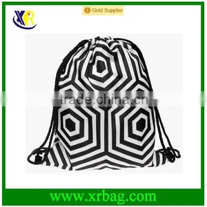 Women Mochila Man Sport Bags Travel Backpack Hexagon Printed Gym Sack Drawstring Bag thumbnail-1
