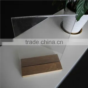 Menu Clear Acrylic Wooden Base Holder thumbnail-2