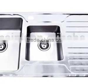 Stainless Steel Singe Bowl With Drain Board Handmade Sink thumbnail-3