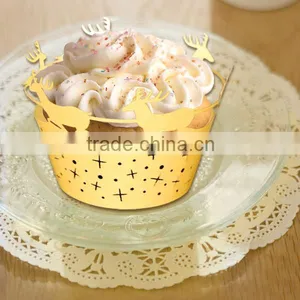 Gold Soft Round Wedding and Party Decoration Cupcake Wrappers thumbnail-1