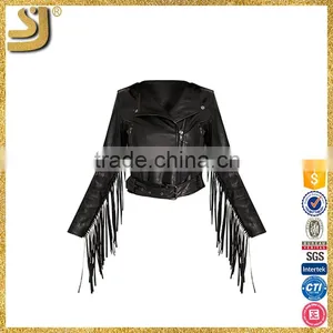 Woman Black Leather Jacket thumbnail-3
