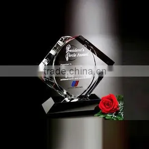 Laser Etched Crystal Cube Trophy Awards Plaque With Black Base for Nice Gift thumbnail-1