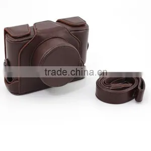Factory High Quality Brown Stylish PU Leather Camera Bag in Dongguan thumbnail-1