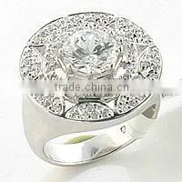 Rhodium Plated 925 Silver Women CZ Ring thumbnail-1