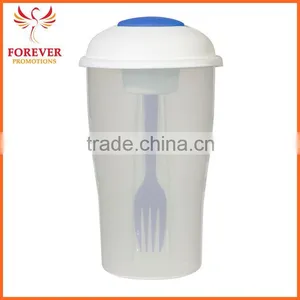Wholesale Cheap Functional Salad Shaker Cups With Fork Bottle thumbnail-3