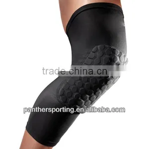 Compression Knee Sleeve and Padding, Sports Knee Pad,Hexagon Padding Knee Sleeve Black thumbnail-1
