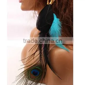 Feather Hair Band,Boho Chic Hairband With Beads,Wedding Party Hairband thumbnail-4