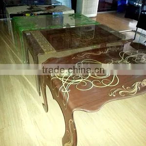Tea Table Ceramic Digital Print Glass, Tempered Glass, Hot Bent Glass, Special Shape thumbnail-1