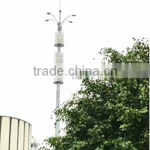 Hot Dip Galvanization Monopole Tower With Fiberglass Antenna Cover/steel Telecommunication Tower thumbnail-2