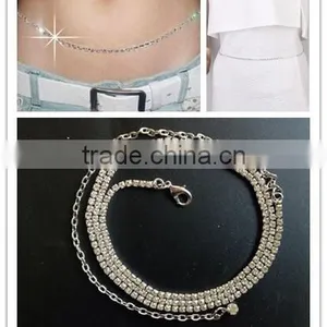 Ladies Women New Design Sexy Rhinestone Waist Chain Belt Fashion Belly Chain thumbnail-1