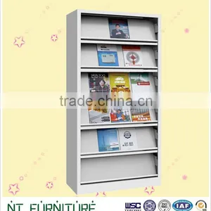 Modular Metal Bookcase Book Magazine Shelf /magazine Rack Wrought Iron For Student thumbnail-1