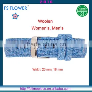 FS FLOWER - England Style Woolen Orange Color Watch Strap Leather Back Stitching 18mm, 20mm thumbnail-5