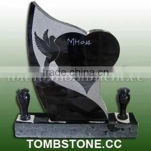 European Headstone Designs, Headstone With Heart, Dove and Vases thumbnail-2