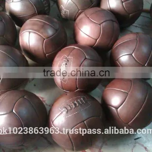 Antique Brown Leather Soccer Ball thumbnail-2