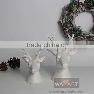 Matt White Ceramic Deer Head Christmas Reindeer Antlers thumbnail-2