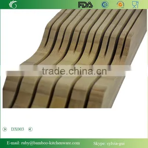DX003/In Drawer Counter Kitchen Bamboo Knife Holder Rack Storage Block thumbnail-6