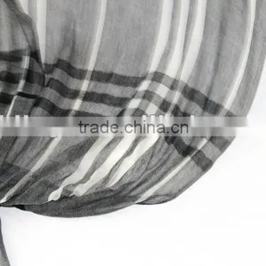 200s/2 Light Weight Wool Worsted Checked Scarfs thumbnail-1