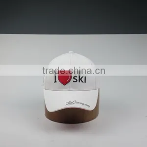 White Ski Sports Caps Flat Embroidery Sports Cap Customized thumbnail-2