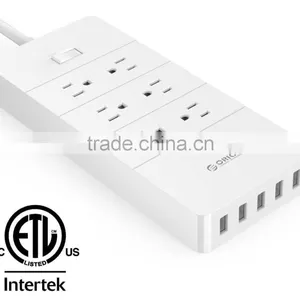 6 Outlet 5 Port USB Smart Power Strip With Usb Port US Plug CE UL ETL CETL Certictication Socket Electrical Plug Extension Cord thumbnail-1