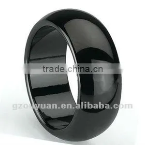Hot Sell Men and Women Black Ceramic Wedding Band Ring, Dome Design Black Ceramic Ring, US Popular Ceramic Ring thumbnail-1