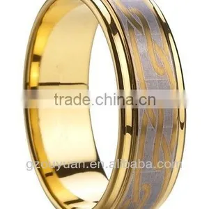 Men's Laser Tungsten Ring, Black IP Tungsten Carbide Ring, Tungsten Ring for Men,Charm Accessory thumbnail-1