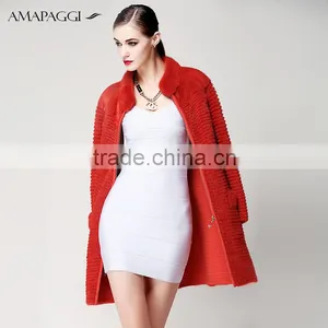Hot Sale Long Fur Coats Knitted Mink for Women thumbnail-2