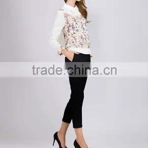 PRETTY STEPS 2016 New Fashionable Patch Work Top Fashion Blouse Design for Office thumbnail-1
