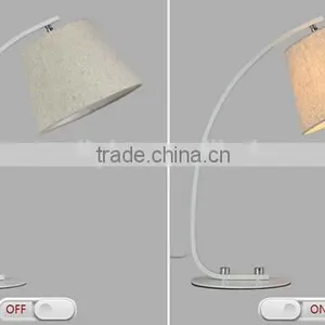 Modern Bow Shape Desk Lamp Metal Body With Fabric Lampshade Bedroom Study Room Living Room Table Lamp thumbnail-2