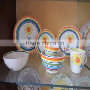 30PCS Color Stripes Handpainting Stoneware Dinner Set thumbnail-1