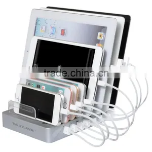 8 Ports Charging Station 8*2.4A USB Charger With Stand and Switch Docking Station for Mobile Phones and Tablet PC White US thumbnail-1